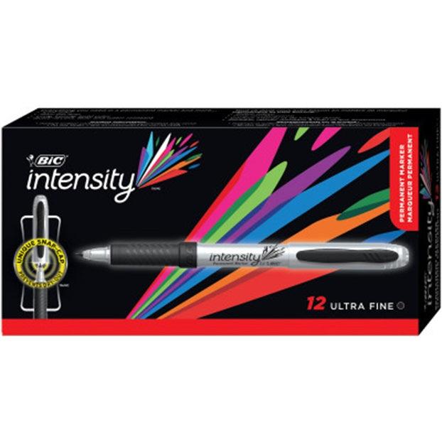 Bic Intensity Permanent Marker Fine Tip 1.1mm Black Box 12 7315317 - SuperOffice