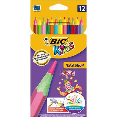 Bic Kids Evolution Circus Colouring Pencils Assorted Pack 12 8957893 - SuperOffice