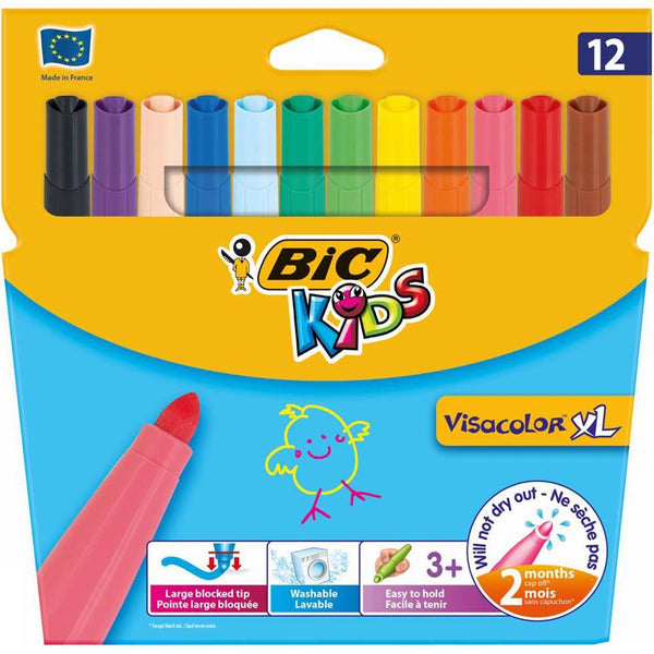 Bic Kids Visacolor Xl Markers Box 12 8290072 - SuperOffice