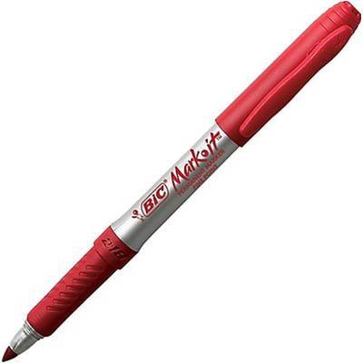 Bic Mark-It Permanent Marker Fine 1.1Mm Red Box 12 954307 - SuperOffice