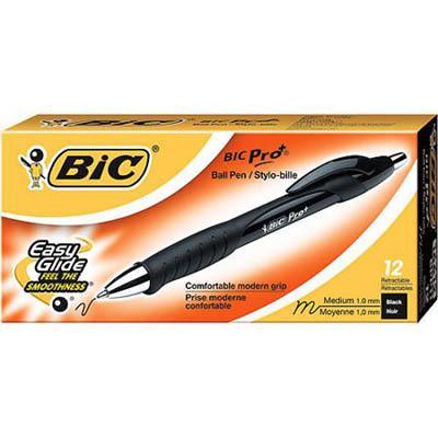 Bic Proplus Retractable Ballpoint Pen Medium 1.0Mm Black Box 12 952097 - SuperOffice
