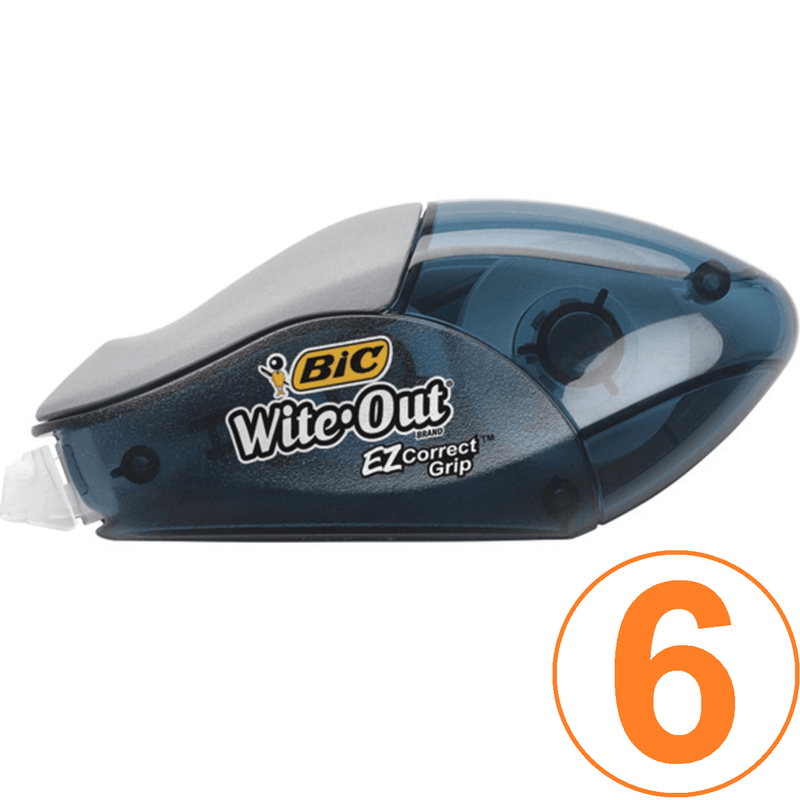 Bic Wite-Out Ez Correct Grip Correction Tape 4.2mmx10.2m Pack 6 751601 (6 Pack) - SuperOffice