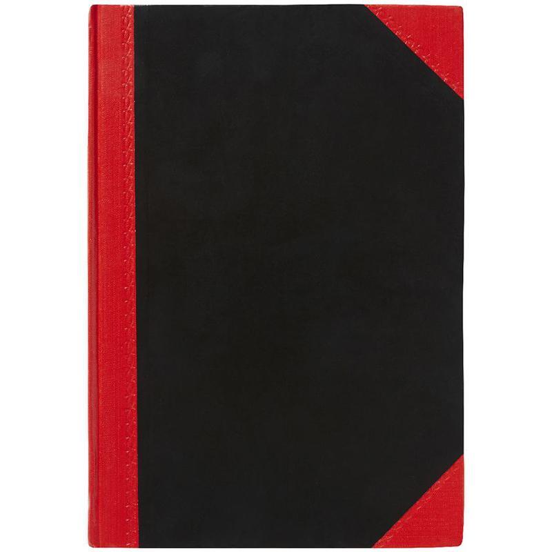 Black And Red Notebook Casebound Feint Ruled 100 Leaf 165 X 117Mm 08200 - SuperOffice