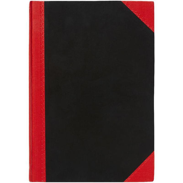 Black And Red Notebook Casebound Feint Ruled 100 Leaf A6 06100 - SuperOffice