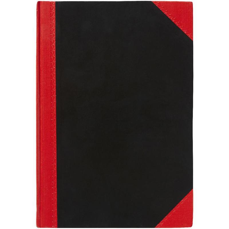 Black And Red Notebook Casebound Feint Ruled 100 Leaf A6 06100 - SuperOffice