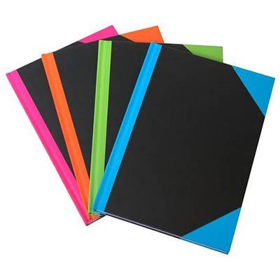 Black And Red Notebook Casebound Ruled 192 Leaf A4 Assorted Corners 3003 - SuperOffice