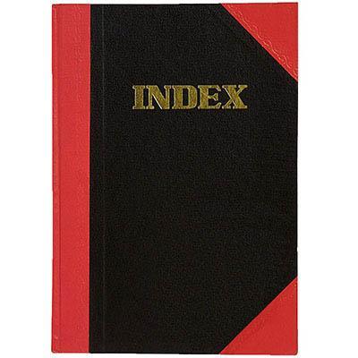 Black And Red Notebook Casebound Ruled A-Z Index 100 Leaf A4 Assorted Corners FCA4100I - SuperOffice
