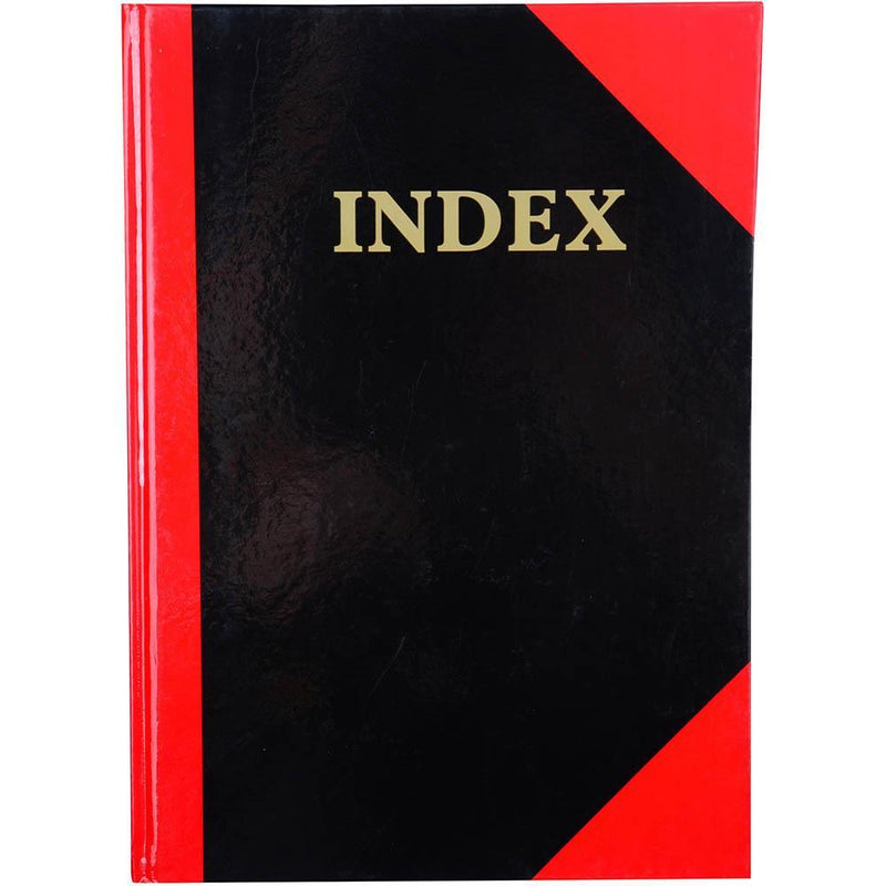 Black And Red Notebook Casebound Ruled A-Z Index Gloss Cover 100 Leaf A4 43114 - SuperOffice