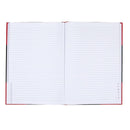 Black And Red Notebook Casebound Ruled A-Z Index Gloss Cover 100 Leaf A4 43114 - SuperOffice