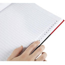 Black And Red Notebook Casebound Ruled A-Z Index Gloss Cover 100 Leaf A4 43114 - SuperOffice