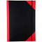 Black And Red Notebook Casebound Ruled Elastic Closure 200 Leaf A4 3001 - SuperOffice
