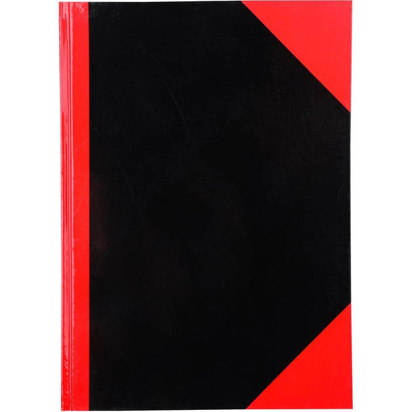 Black And Red Notebook Casebound Ruled Gloss Cover 100 Leaf A5 43108 - SuperOffice