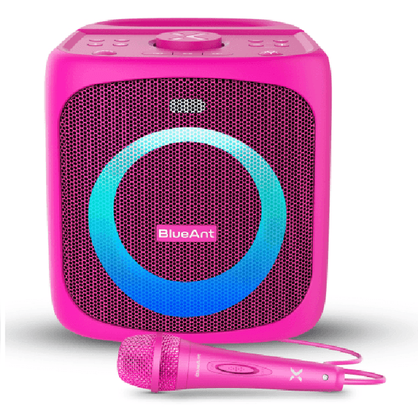BlueAnt Portable X4 Bluetooth Party Speaker Light Up Microphone Pink X4-PK - SuperOffice