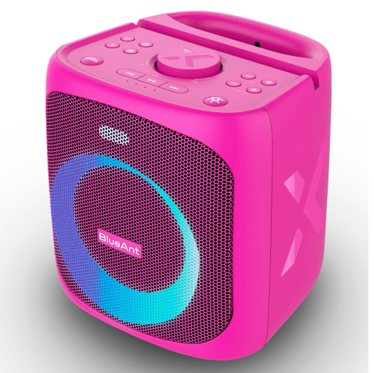 BlueAnt Portable X4 Bluetooth Party Speaker Light Up Microphone Pink X4-PK - SuperOffice