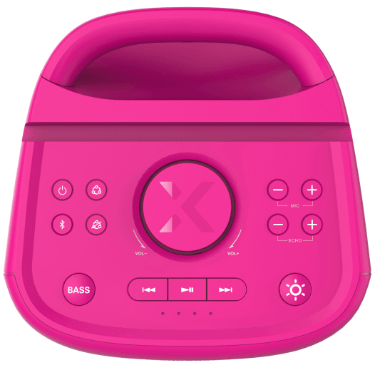 BlueAnt Portable X4 Bluetooth Party Speaker Light Up Microphone Pink X4-PK - SuperOffice