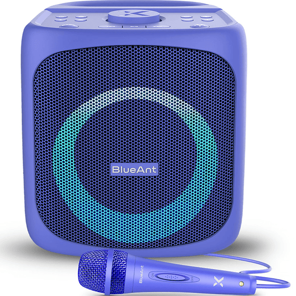 BlueAnt Portable X4 Bluetooth Party Speaker Light Up Microphone Purple X4-PP - SuperOffice