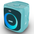 BlueAnt Portable X4 Bluetooth Party Speaker Light Up Microphone Teal Blue X4-TL - SuperOffice