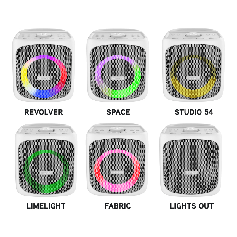 BlueAnt Portable X4 Bluetooth Party Speaker Light Up Microphone White X4-WH - SuperOffice