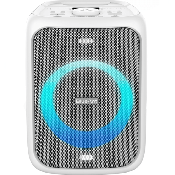 BlueAnt Portable X5 Bluetooth Party Speaker Light Up Microphones White X5-WH - SuperOffice