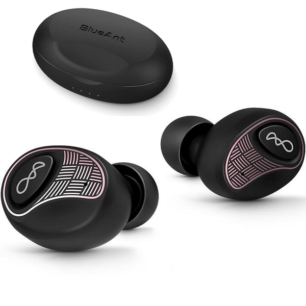 BlueAnt Pump Air 2 True Wireless Earbuds Earphones With Charge Case Black Rose Gold Headphones PUMP-AIR2-BR - SuperOffice