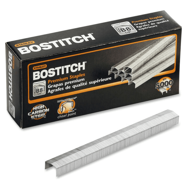 Bostitch Staples 6mm 1/4" leg Chisel Point B8 STCRP21156 Box 5000 STCRP2115/6 - SuperOffice