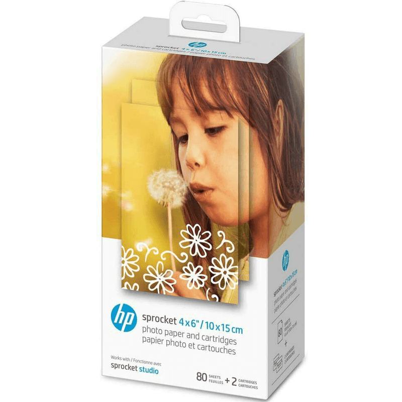 Box Open - HP Sprocket Studio Photo Paper & Cartridges 4x6" 102x152mm 4KK83A (BOX OPEN) - SuperOffice