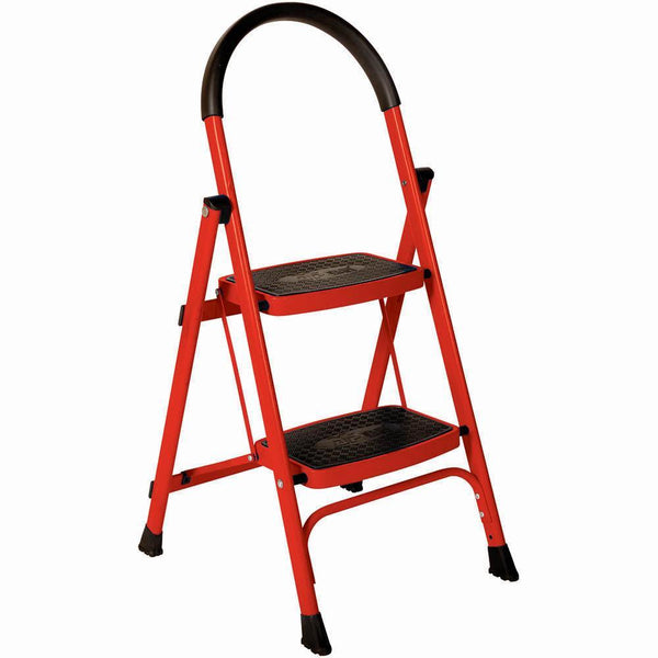 Brady 2 Step Ladder 120kg Red 856172 - SuperOffice