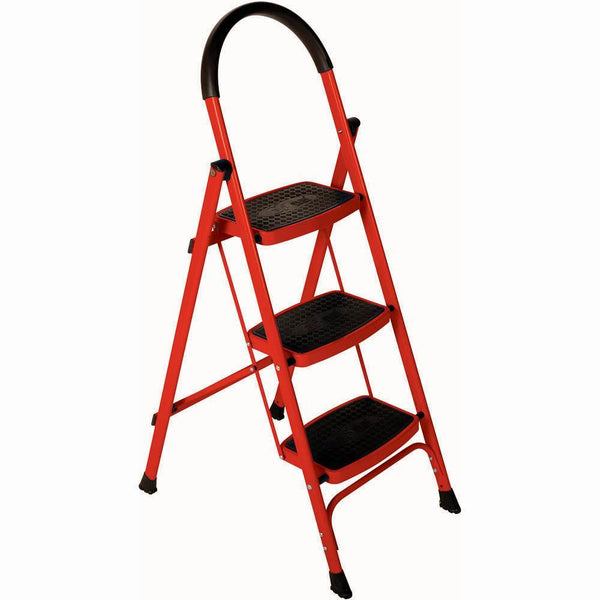 Brady 3 Step Ladder 120kg Red 102069 - SuperOffice