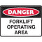 Brady Danger Sign Forklift Operating Area 450x300mm Polypropylene 841656 - SuperOffice