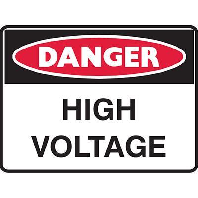 Brady Danger Sign High Voltage 450x300mm Polypropylene 842164 - SuperOffice