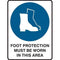 Brady Mandatory Sign Foot Protection Must Be Worn In This Area 450x300mm Polypropylene 835036 - SuperOffice
