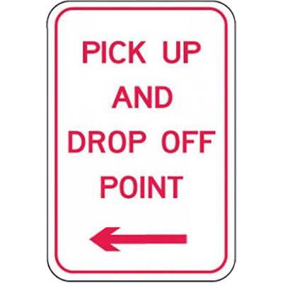Brady Parking Signs - Pick Up And Drop Off Point Arrow Left Metal B850897 - SuperOffice