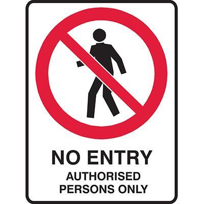 Brady Prohibition Sign Authorised Personnel Only 450x300mm Polypropylene 834646 - SuperOffice