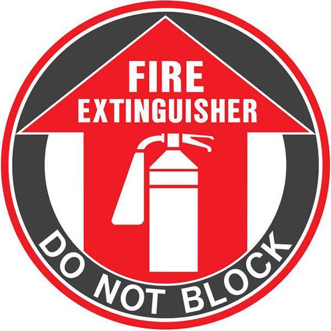 Brady Safety Floor Marker 'Fire Extinguisher Do Not Block' Sign 855058 - SuperOffice