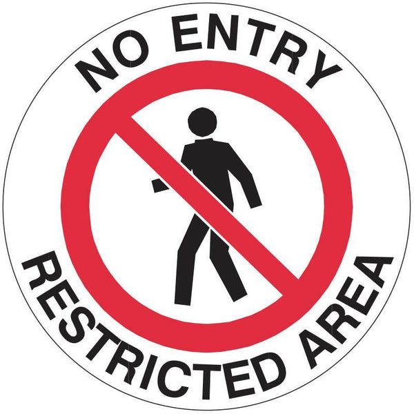 Brady Safety Floor Marker 'No Entry Restricted Area' Sign B842082 - SuperOffice