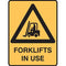 Brady Warning Sign Forklifts In Use 450x300mm Polypropylene 833887 - SuperOffice