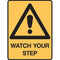 Brady Warning Sign Watch Your Step 300x400mm Polypropylene 835388 - SuperOffice