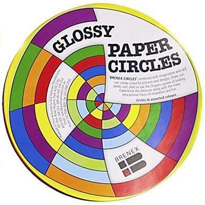 Brenex Glossy Circle Paper Single Sided 120Mm Assorted Pack 100 100851997 - SuperOffice