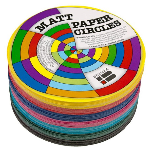 Brenex Matt Circle Paper Shapes Double Side 180Mm Assorted Pack 500 100852000 - SuperOffice