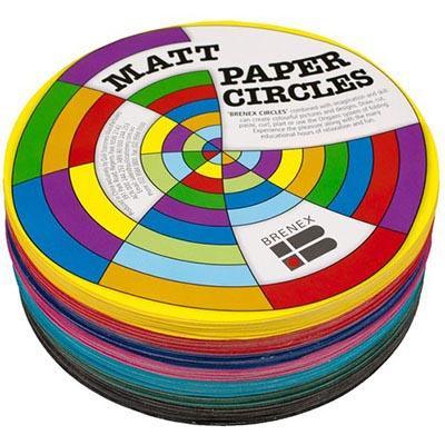 Brenex Matt Circle Paper Single Sided 120Mm Assorted Pack 500 100851999 - SuperOffice