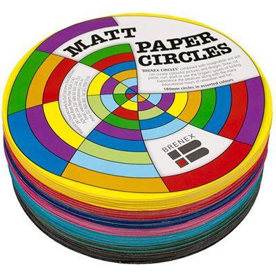 Brenex Matt Circle Paper Single Sided 180Mm Assorted Pack 500 100852001 - SuperOffice