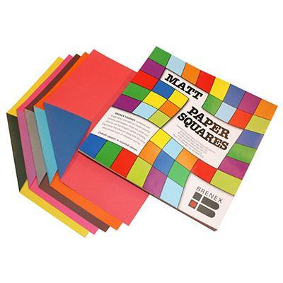 Brenex Matt Square Paper Shapes Double Side 254 X 254Mm Assorted Pack 120 100852019 - SuperOffice