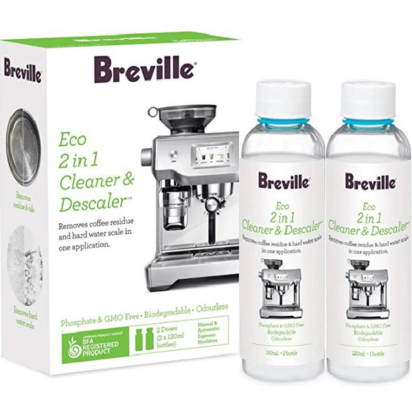 Breville Eco 2in1 Cleaner Descaler Coffee Espresso Machines 120ml 2 Pack BES011CLR - SuperOffice