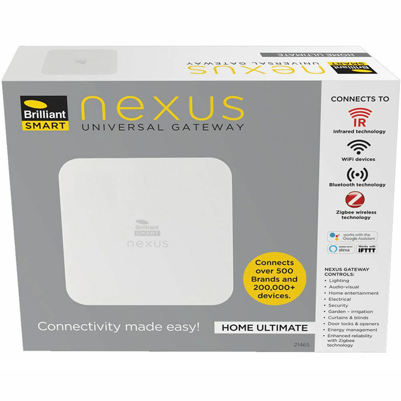Brilliant 21465 Nexus Universal Smart Gateway Home Ultimate Platform White 21465 - SuperOffice