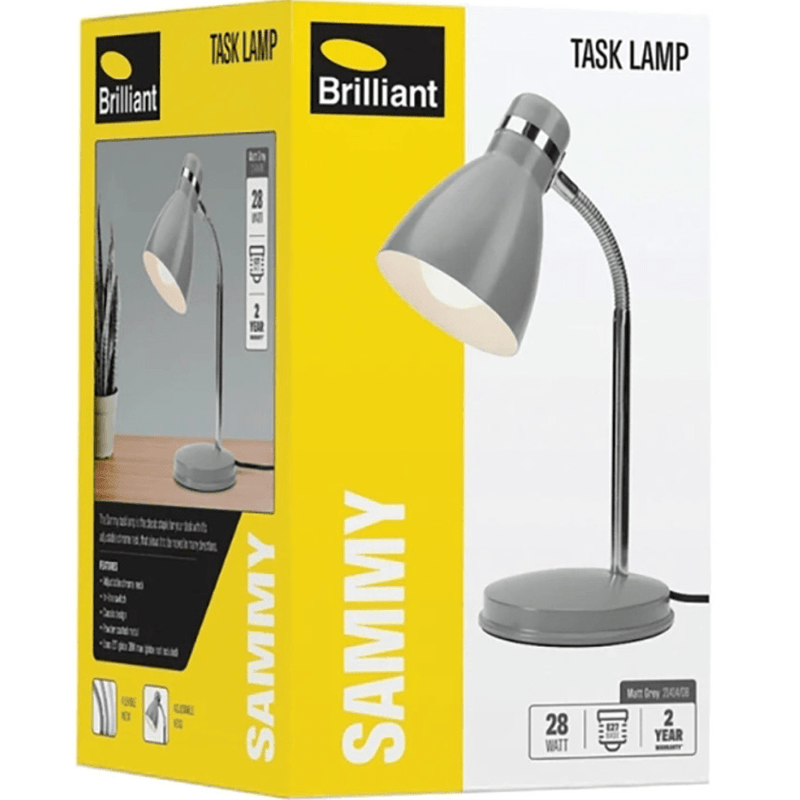 Brilliant Sammy Desk Lamp Light Adjustable Grey 21414/08 (GREY) - SuperOffice