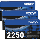 Brother 3 Pack TN2250 Toner Ink Cartridge Black TN-2250 Genuine Original BULK TN-2250 (3 Pack) - SuperOffice