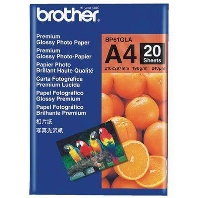 Brother Bp-61Gla Glossy Photo Paper 190Gsm A4 Pack 20 BP-61GLA - SuperOffice