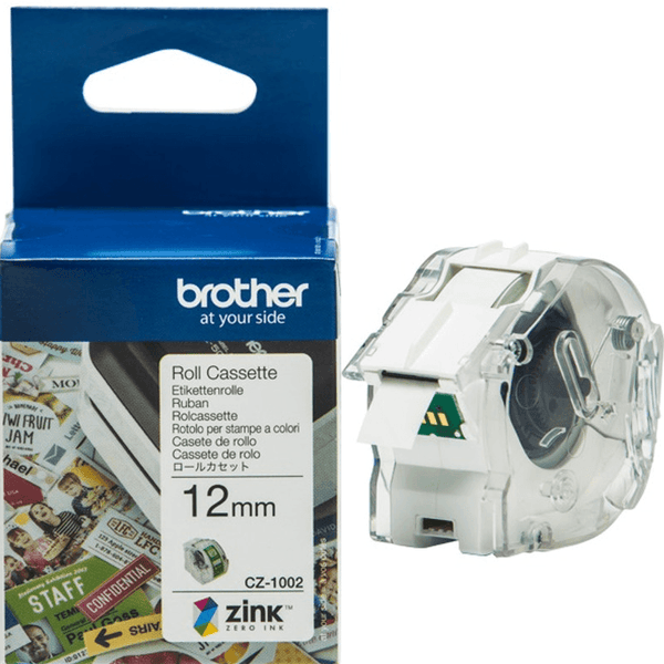 Brother CZ-1002 Label Roll Cassette 12mmx5m White VC-500W CZ-1002 - SuperOffice