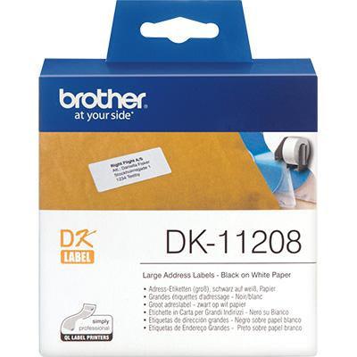 Brother Dk-11208 Address Label Large 38X90Mm White Roll 400 DK11208. - SuperOffice