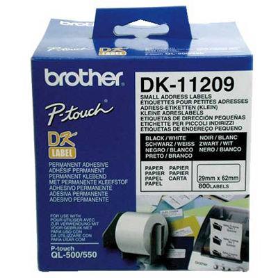 Brother Dk-11209 Address Label Small 29 X 62Mm White Roll 800 DK11209. - SuperOffice